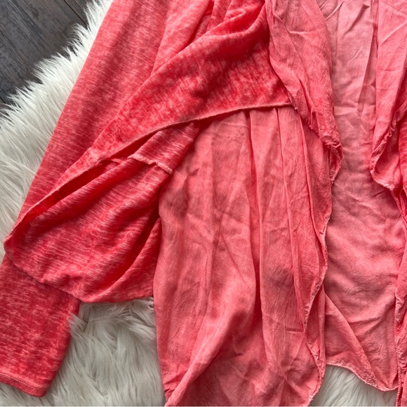 Gigi Moda Coral Pink Layered Cardigan - Picture 3 of 7